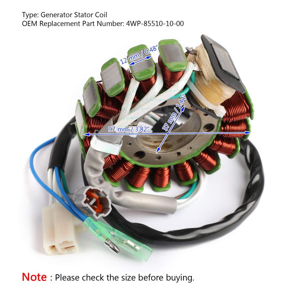Bruce & Shark Stator Generator Coil Alternator Stator for Yamaha TW200, TW125, TW225, Trailway 200 (4WP-85510-10-00)