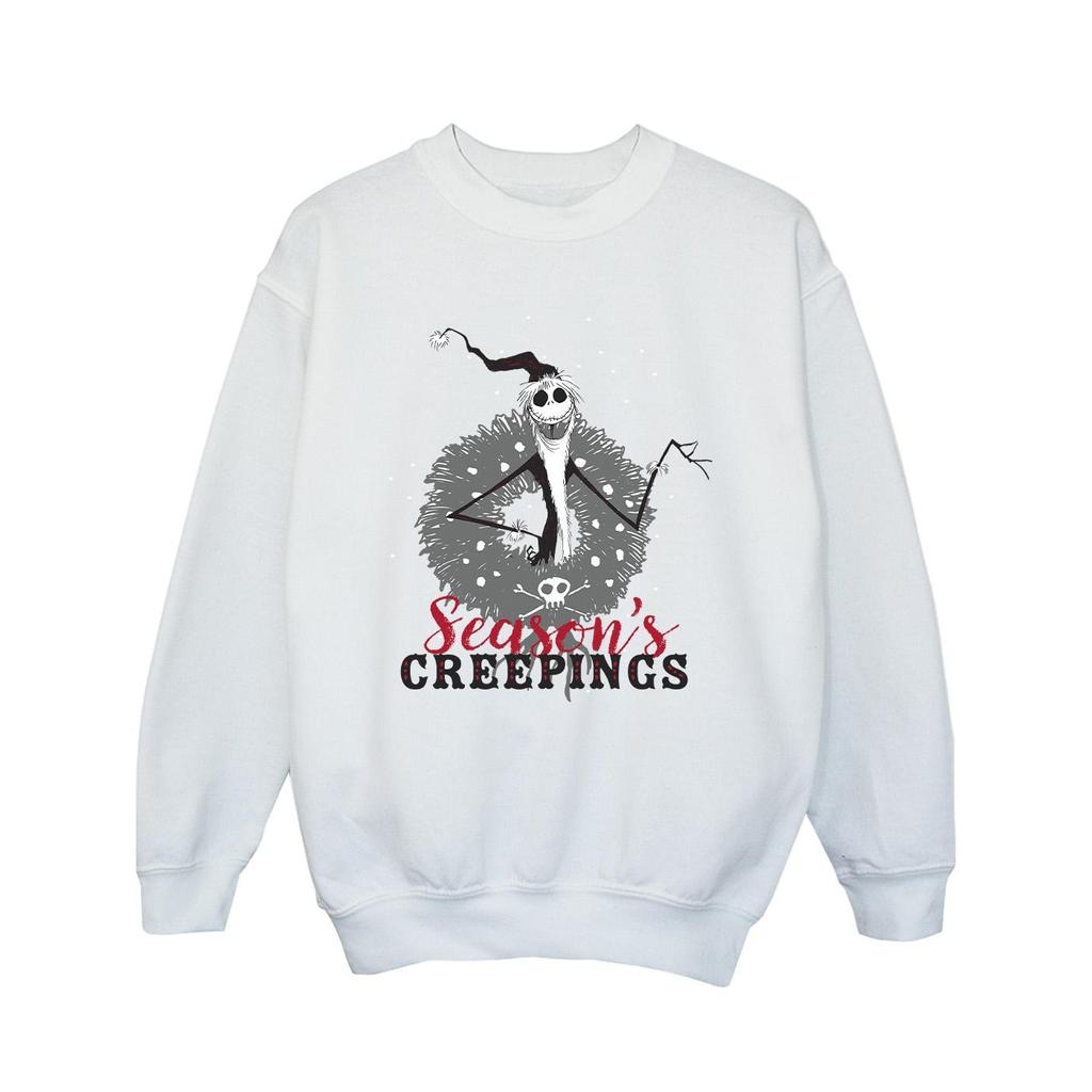 Disney Girls The Nightmare Before Christmas Seasons Creepings Wreath Sweatshirt