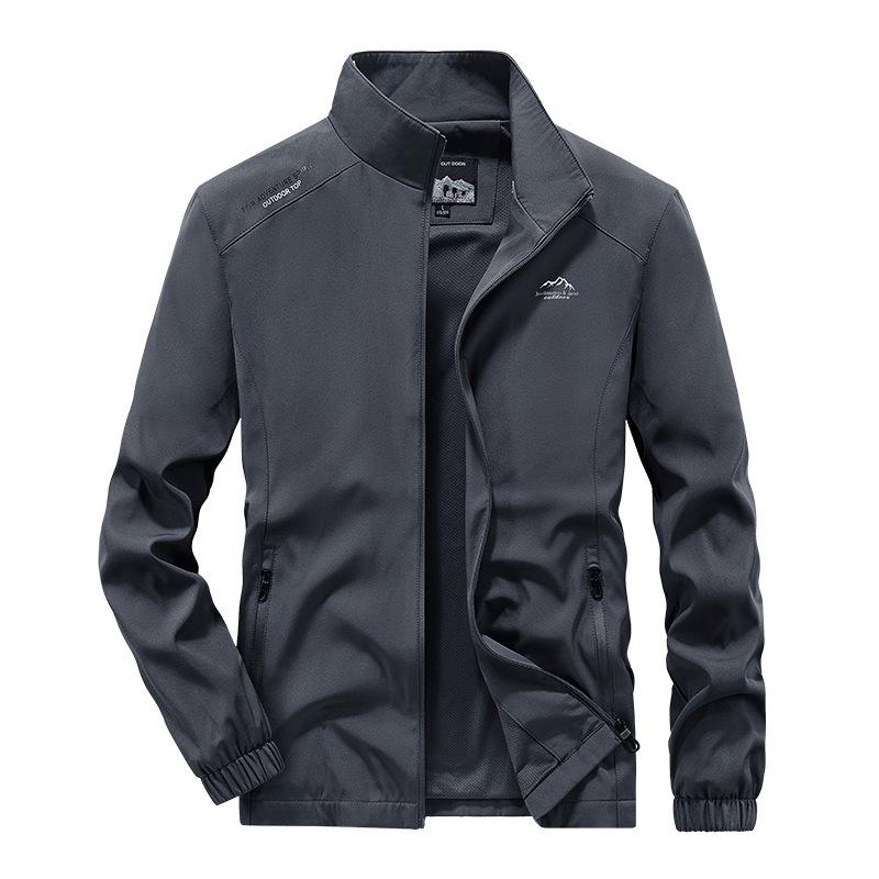 Осенняя мужская повседневная куртка для активного отдыха, быстросохнущая спортивная куртка большого размера из тонкой эластичной ткани