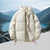 Men's Fleece-Lined Down Cotton Jacket - Loose Style With Zip Pockets, Warm, Casual & Versatile