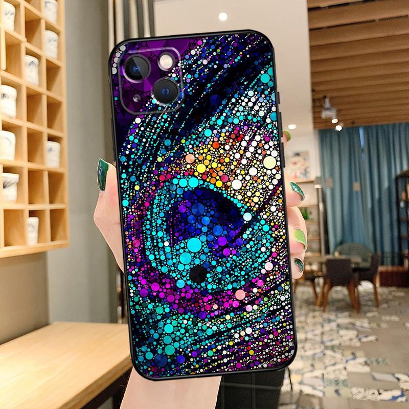 Peacock Feathers Phone Case For iPhone 16 17 Pro Max 15 14 13 11 12 Pro Max mini 15 16 Plus 16e 17 Air Cover