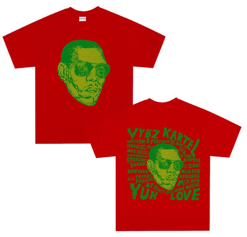 Rapper Vybz Kartel Tour 2025 New Album T Shirts Men's Hip Hop Oversized Short Sleeve T Shirt Fashion High Quality Cotton T-shirt