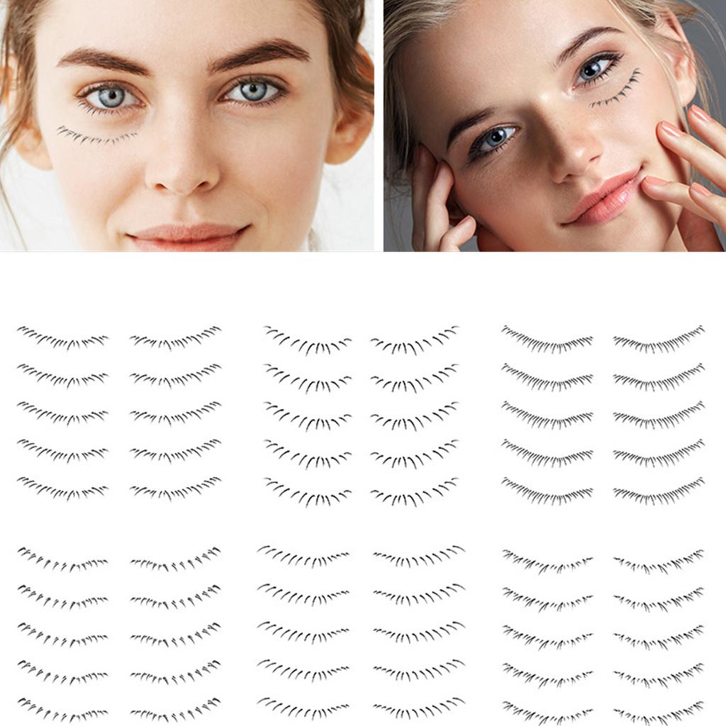 Наклейки для татуировок нижних ресниц, имитация натуральных водонепроницаемых одноразовых накладок для татуировок нижних ресниц, ленивый инструмент для макияжа