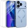 Protective Case - E.F.Connection - for iPhone 17 Pro - TPU with Blue Magnetic Circle - 2 Glasses