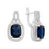 Silver Earrings with Sapphire Nano 6.52ct (2171287)