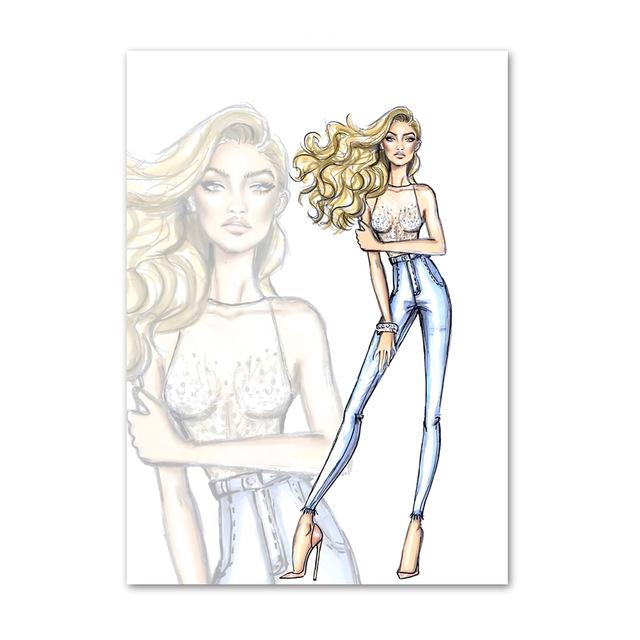 Современное модное платье для девочек, сумка, настенное искусство, скандинавская картина на холсте, домашние постеры, принты, настенные панно в Париже для декора гостиной