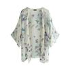 Women Chiffon Floral Print Kimono Loose Half Sleeve Shawl Cardigan Cover Up Tops