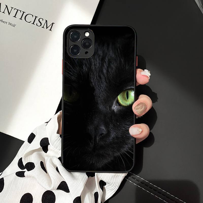 Черный кошачий глаз на чехле для телефона iPhone 11 12 13 mini pro XS MAX 8 7 6 6S Plus X 5S SE 2020 XR