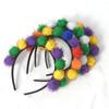 High Elastic Glitter Ball Hairbands Creative Mardi Gras Headdress Hair Hoop  for Holiday