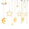 Светодиодный гирляндный светильник Fairy Star Moon с регулируемой яркостью, несколько режимов освещения, декоративный светильник с питанием от USB, декор для окон и стен