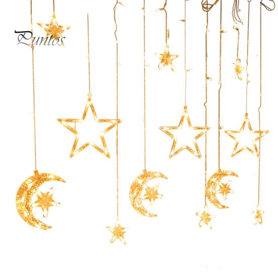 Светодиодный гирляндный светильник Fairy Star Moon с регулируемой яркостью, несколько режимов освещения, декоративный светильник с питанием от USB, декор для окон и стен