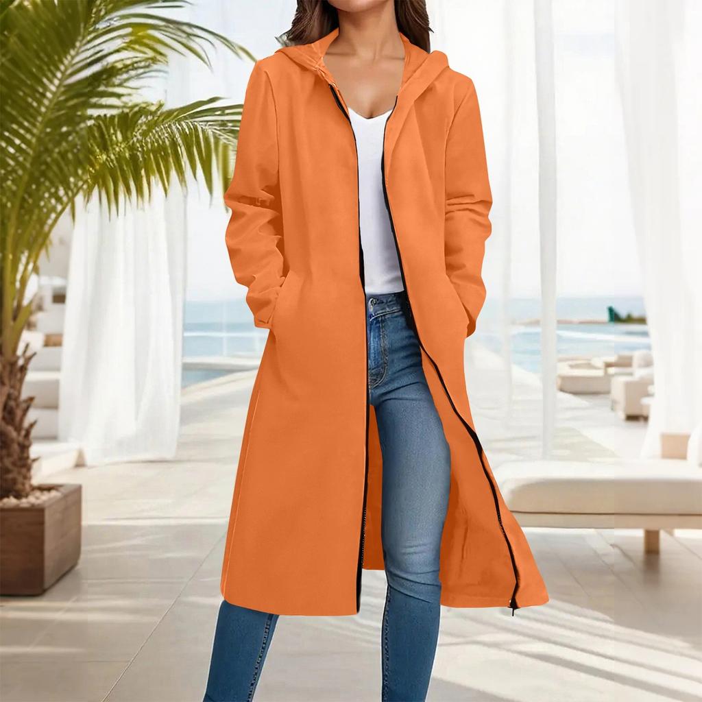 Women's Fashion Casual Plus Size Hooded Long-Sleeve Solid Jacket