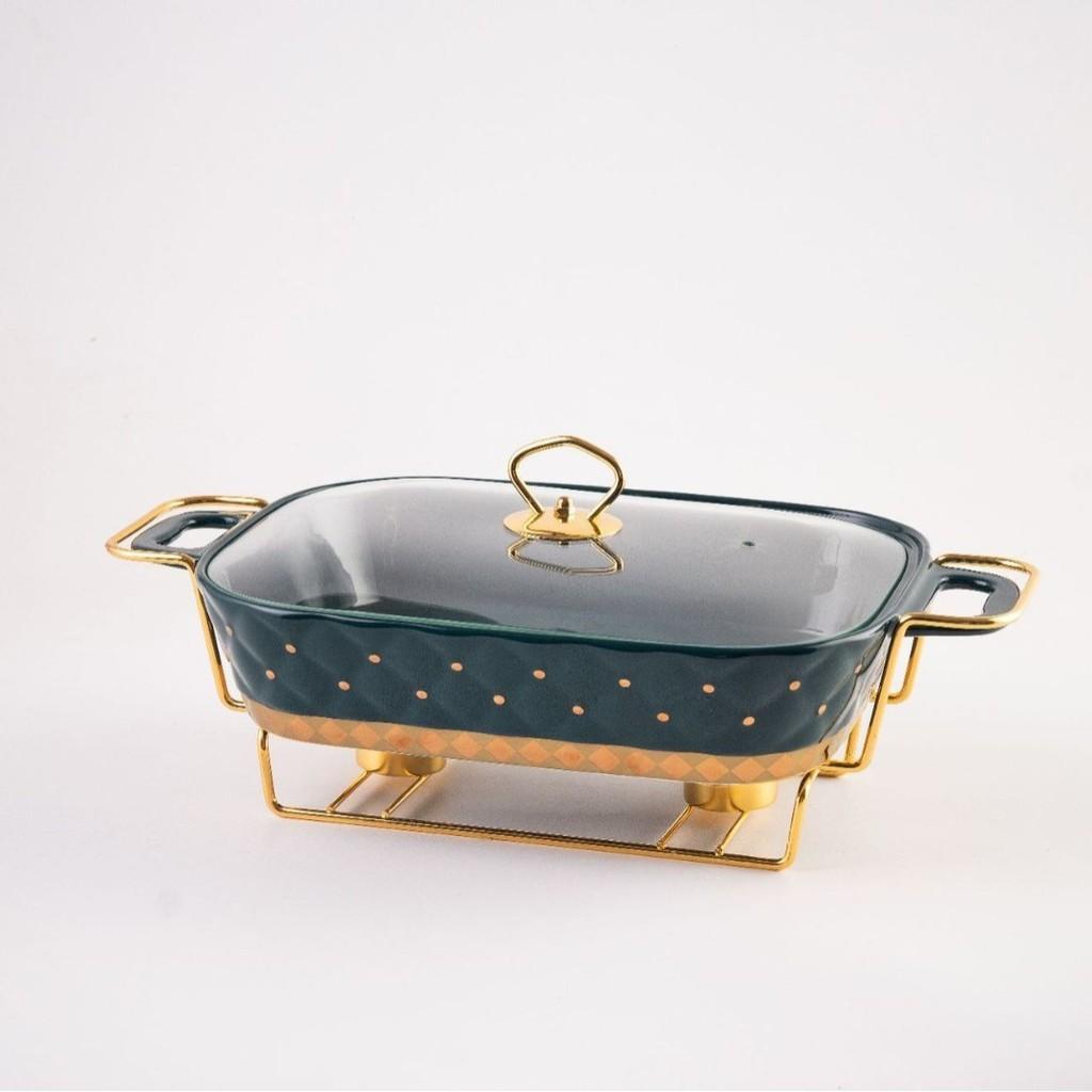 Light Luxury Style Golden Point Ceramic Soup Pot Household Large Capacity Golden Baking Pan Dry Soup Pot Creative Pot