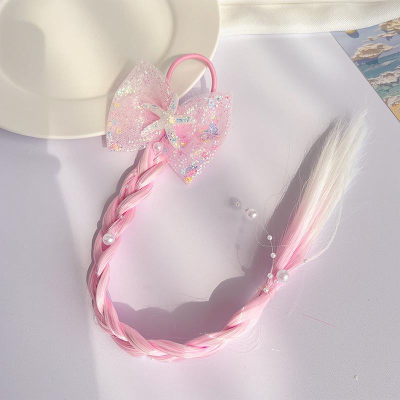 Милые парики, хвостик для детей, девочек ярких цветов, мультяшный бант-бабочка, хвостик, резинки для укладки волос, головные уборы, коса