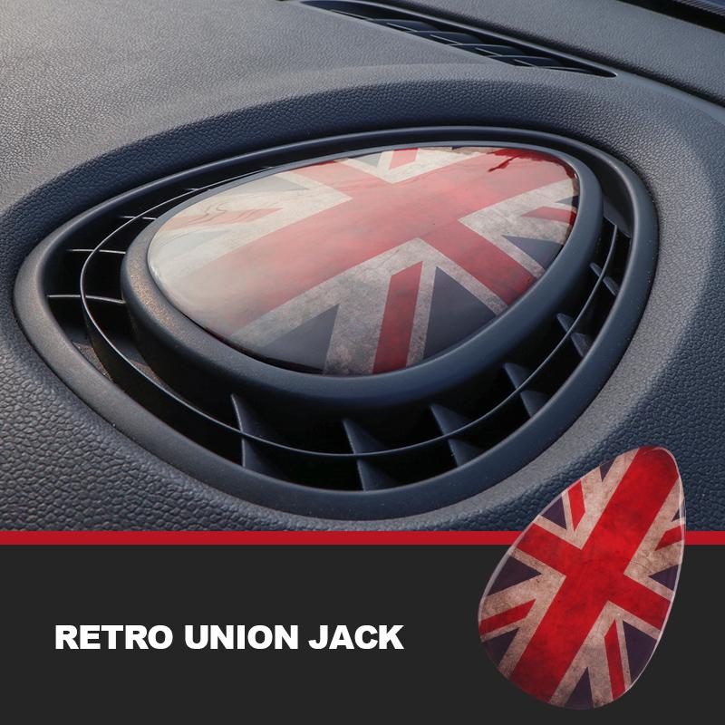 Union Jack Centre Air Outlet 3D Dedicated Cover Protect Sticker Decal For MINI COOPER F54 F55 F56 Clubman Interior Accessories