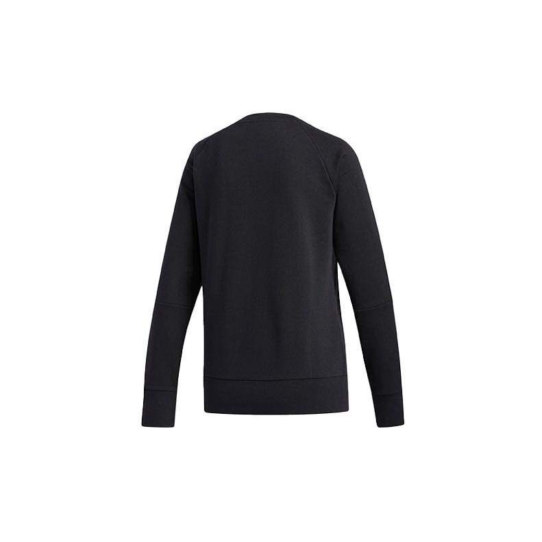 adidas 3 полоски флисовый круглый вырез толстовка женская толстовка черная FL4894