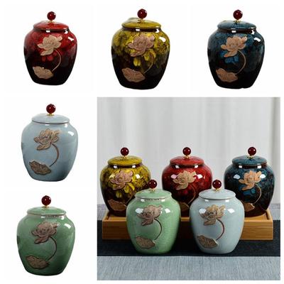 Керамические кофейные банки Винтажный герметичный контейнер Легко чистить Чайная банка Кухонные банки