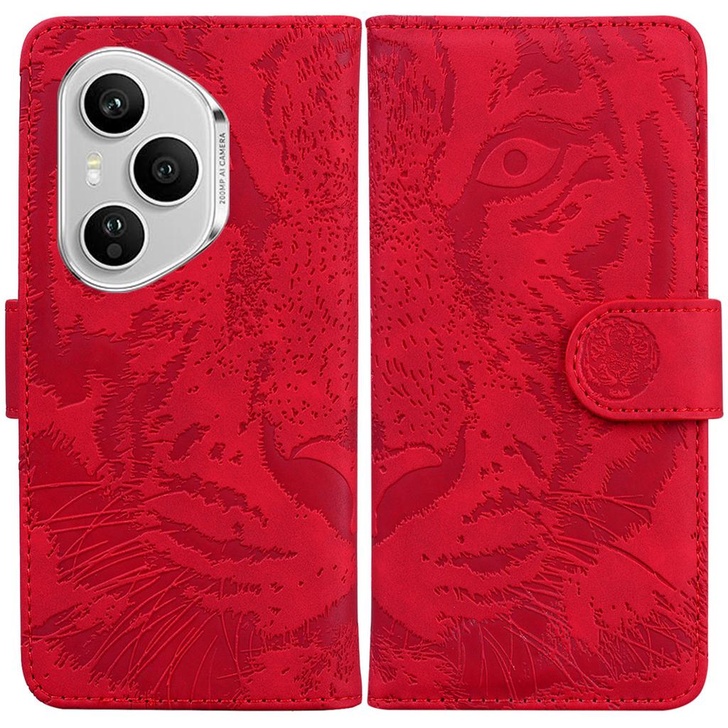 For Honor 400 Pro 5G (Global) Case Tiger Imprint Leather Wallet Phone Cover