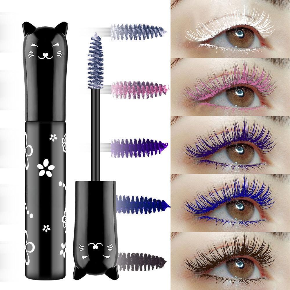 1PC Eye Makeup Color Mascara Waterproof Quick-drying Eyelash Curling Lengthening Makeup Eyelashes Party Stage Use