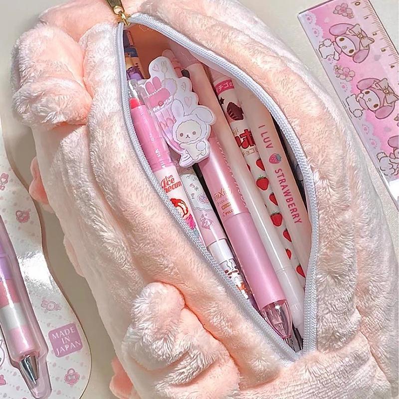 Розовый поросенок плюшевый пенал канцелярская сумка милый школьный пенал для хранения косметики коробка школьные принадлежности обратно в школу