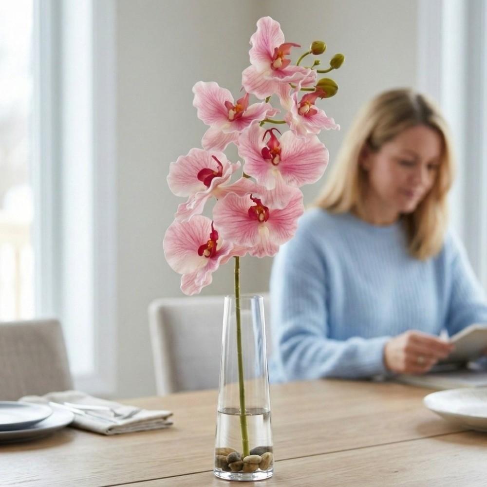 Butterfly Orchid Artificial Orchid Flower Real Touch Realistic Simulation Big Moth Orchid Luxury Handmade Fake Flower Branch