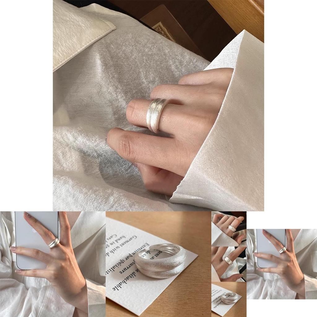 Ins Style Unique Geometric Copper Ring Designer Open Adjustable Band For Women