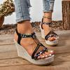 Metal Decor Wedge Sandals for Women Summer 2025 Braided Band Platform Gladiator Sandals Woman Thick Bottom Beach Sandalias Mujer