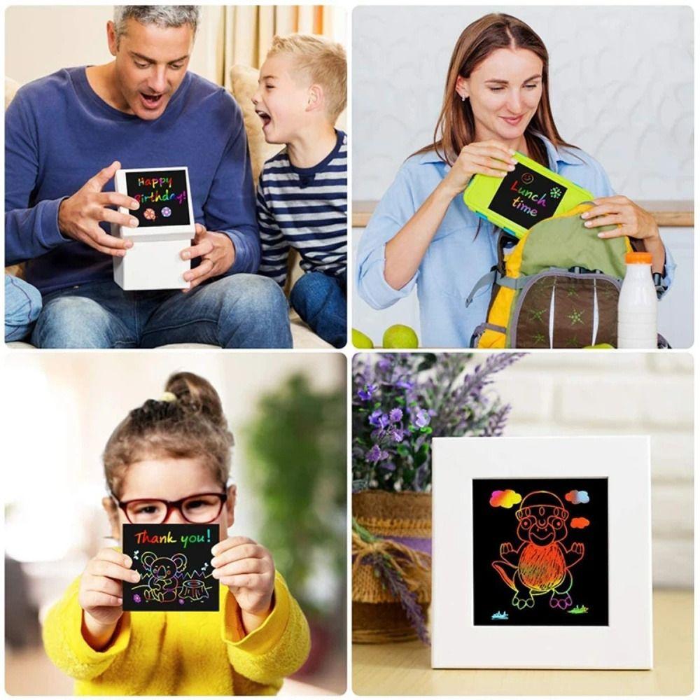 Painting Template Rainbow Scratch Cards Scratch Art Paper Scratch Notes Paper Draw Painting Toys