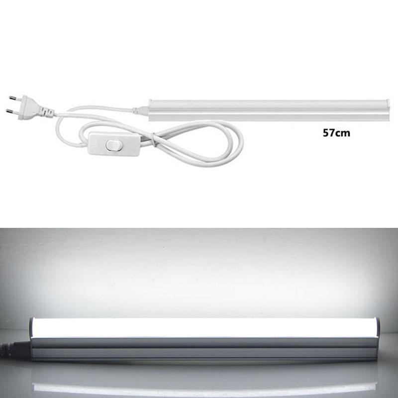 Светодиодный настенный светильник для кухни, 220 В, светодиодный светильник под шкафом, 6 Вт, 10 Вт, T5, алюминиевые светодиодные фонари для домашнего освещения с вилкой европейского стандарта