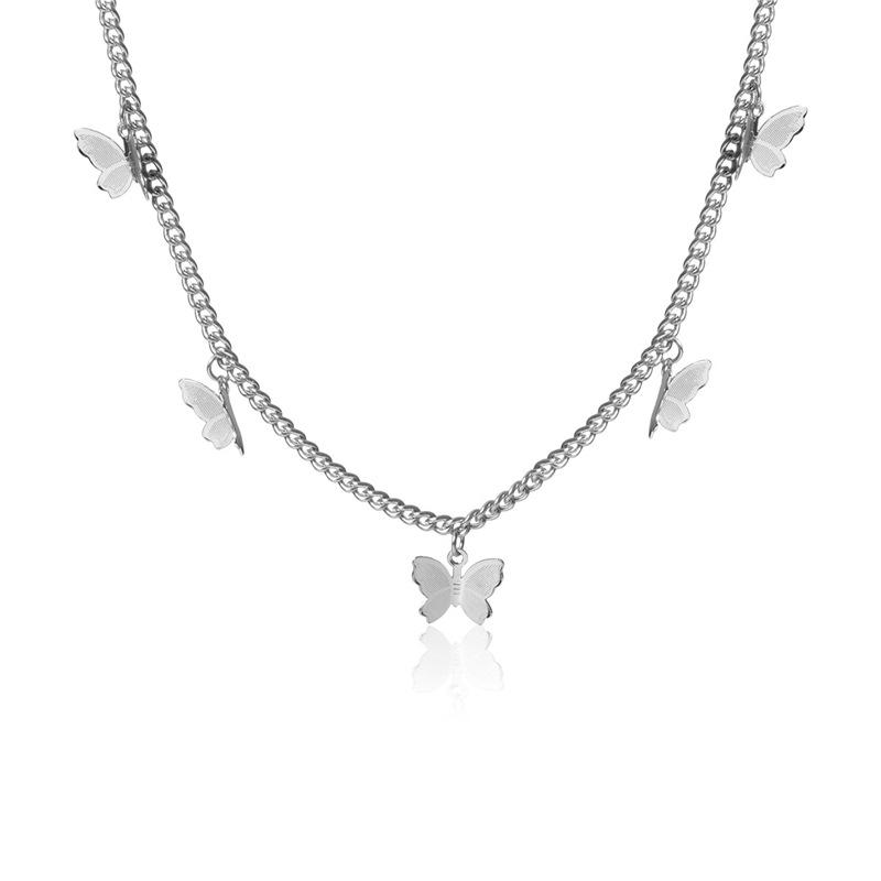 Gold Chain Butterfly Pendant Choker Necklace Women Statement Collares Bohemian Beach Party Jewelry Gift