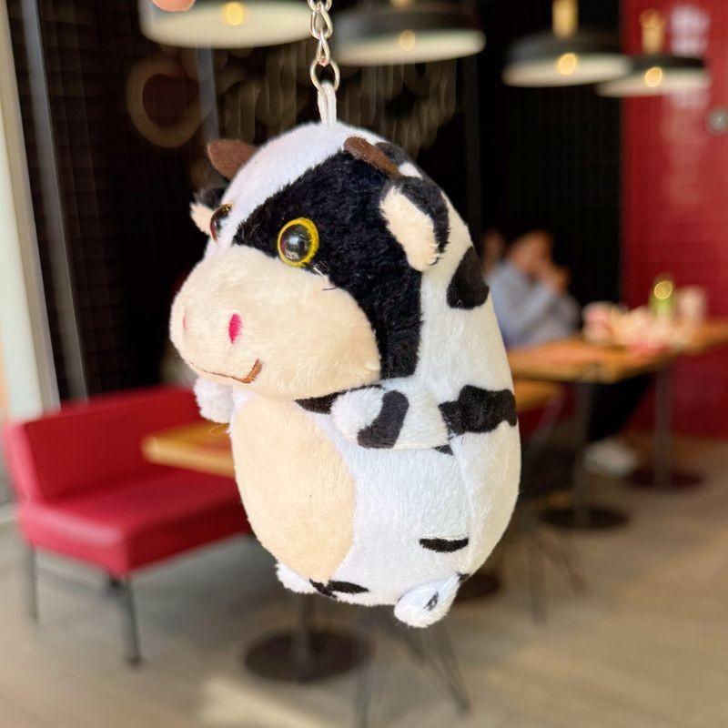 Plush Cow Keychain Cute Animal Pendant For Bags And Gift Giving