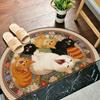 1 шт. Креативный полукруглый коврик для двери с рисунком кошки и цветов, противоскользящий, для улицы, патио, крыльца, кухни, ванной комнаты, прихожей, напольный коврик