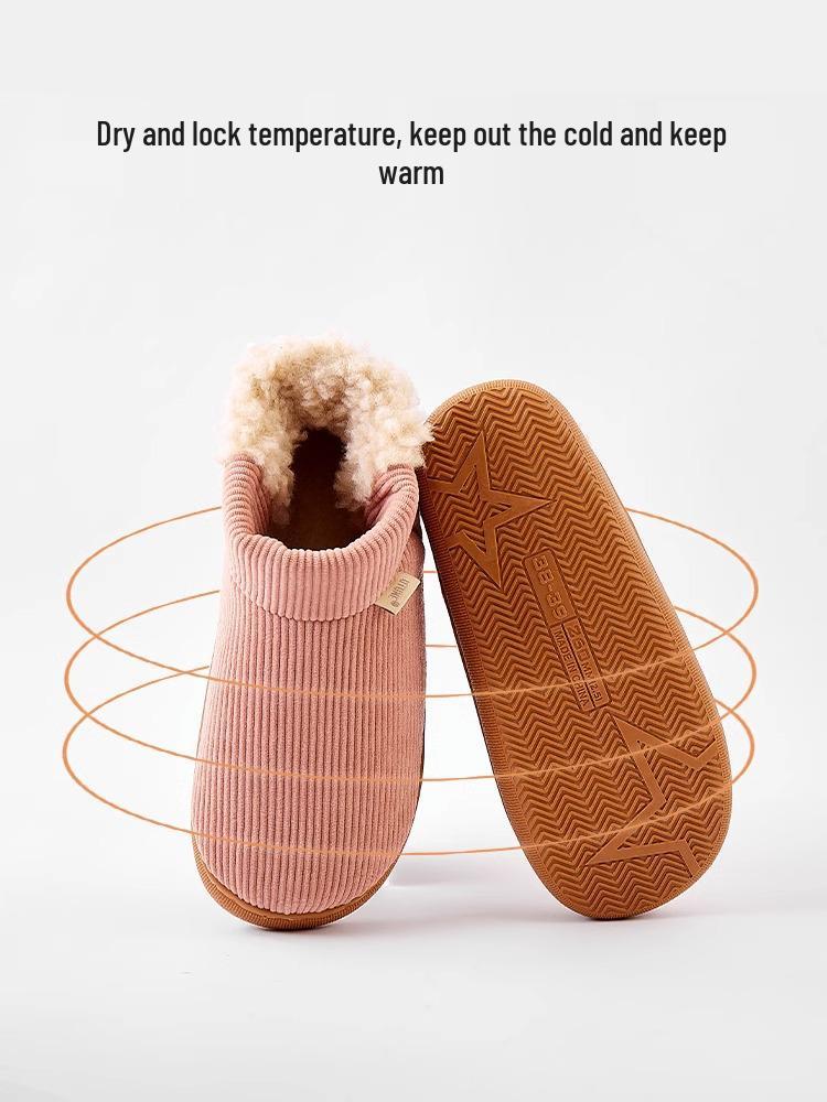 Нескользящие хлопковые тапочки для пожилых людей - Плюшевые, Теплые, Утолщенные для защиты от холода и комфорта осенью/зимой