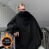 Осень-весна Мужская толстовка с капюшоном в стиле хип-хоп, уличная одежда, толстый плюш, теплый, свободный, однотонный, с капюшоном, вышитым воротником, повседневный пуловер