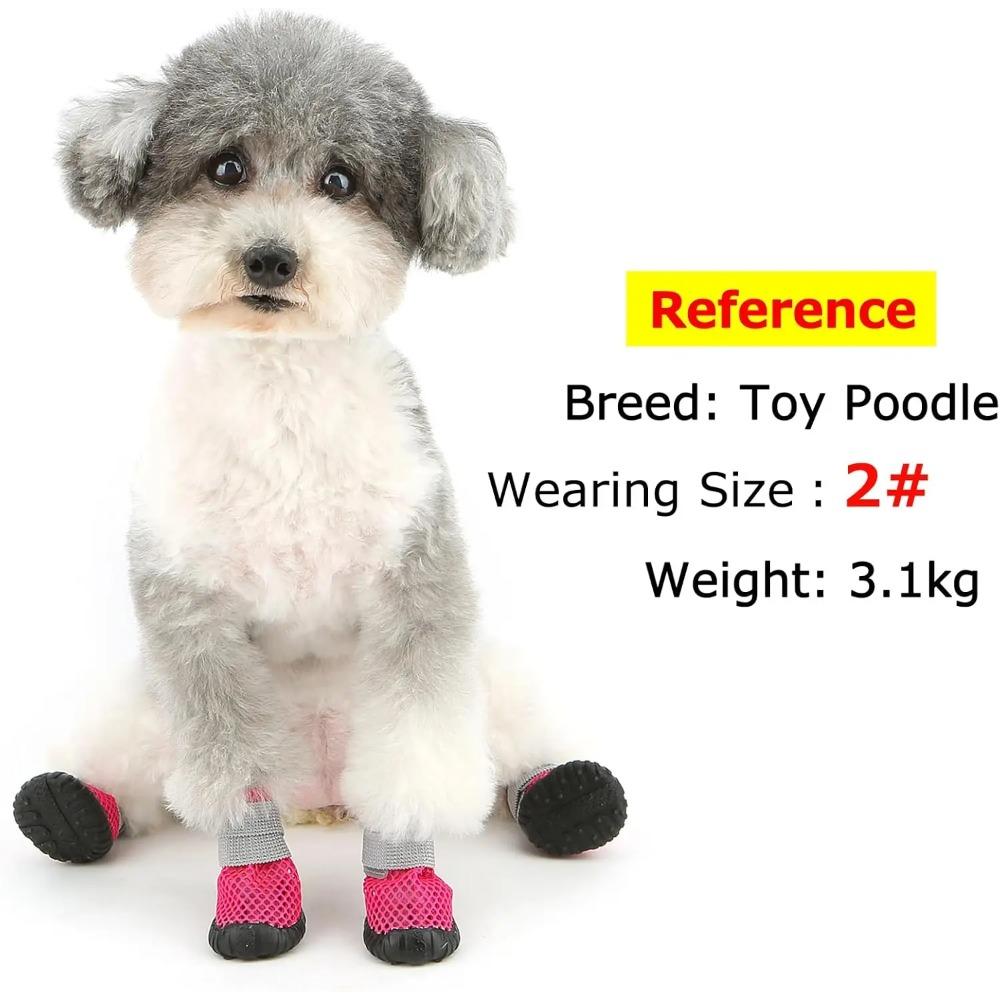 Breathable Mesh Small Dog Shoes, Anti-slip Rubber Sole, Adjustable Paw Protectors For  Pavement, Walking Running Boots Summer