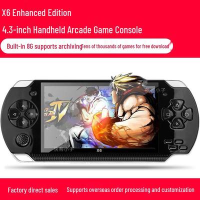 PSP3000 X6 Ретро портативная игровая консоль для детей - 4,3-дюймовый экран, 8 ГБ, совместима с NES/GBA/Аркадными играми