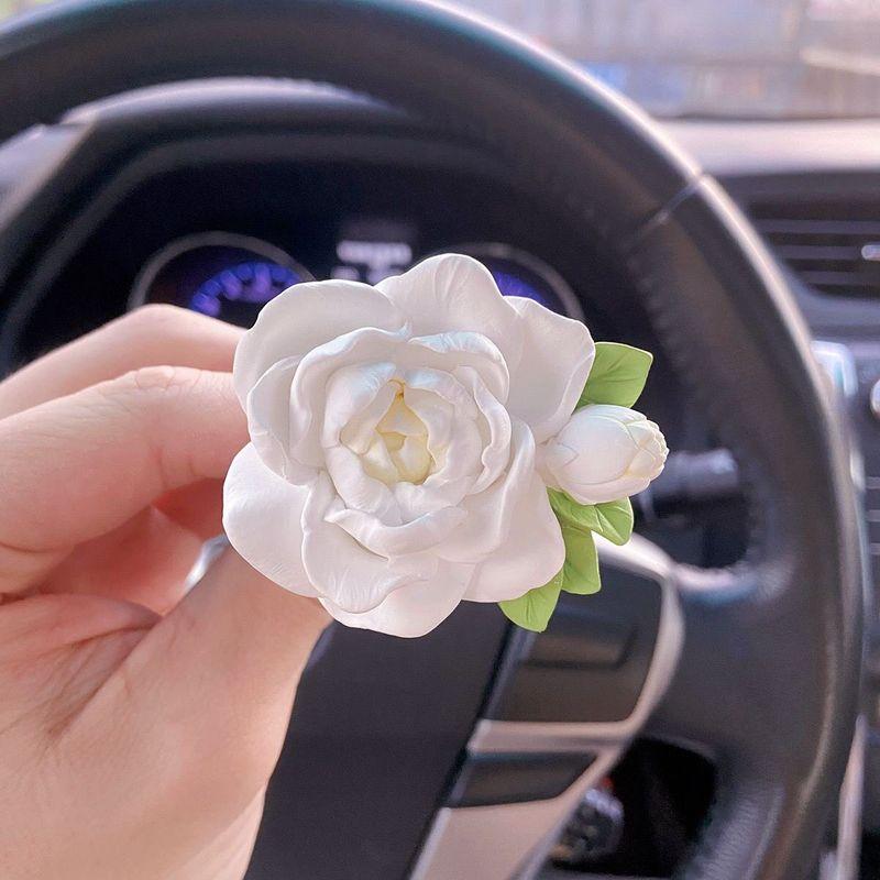 Ins Car Air Freshener Vent Decoration High-End Jasmine Aroma Diffuser Stone Tulip Car Perfume Popular for Women