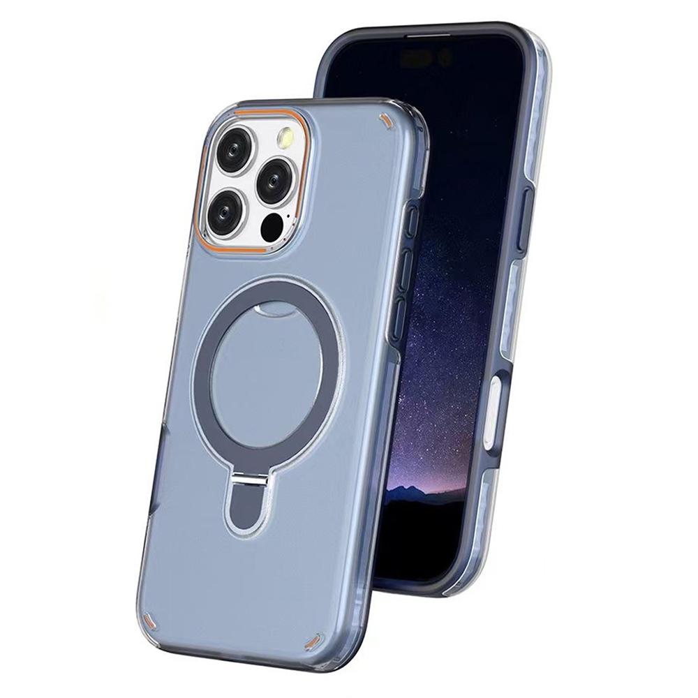 Роскошный магнитный двухслойный защитный чехол для телефона iPhone 16 15 11 12 13 14 Pro Max для Magsafe с металлическим кольцом-держателем