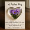 Birth Flower Pocket Hug with Healing Encouragement Poems Birth Flower Clear Heart Keepsake Portable Sentimental