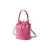 Prada Re-Edition Re-Nylon Enamel Triangle Metal Logo Drawstring Closure Fabric And Leather Bucket Bag Mini Women bags Coral-Pink 1BE067_R064_F0638