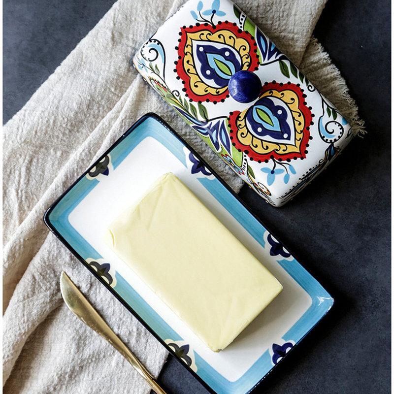 Керамическая масленка с крышкой для столешницы, держатель для хранения масла с герметичной крышкой, контейнер для масла для столешницы или холодильника