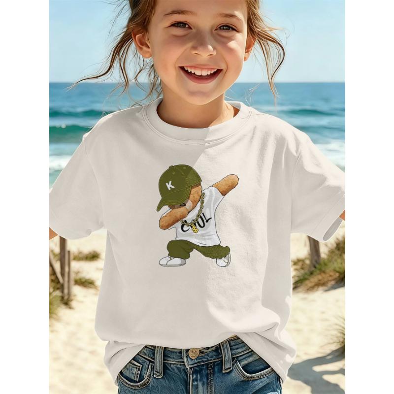 2026 New 3D Printed Girls' Crewneck T-Shirts with Various Patterns Soft and Comfortable