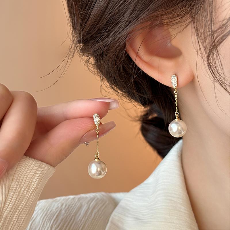 Серьги-кисточки с жемчугом, легкая роскошь, высококачественные, 2026 Новые украшения, Подходят для круглого лица, Аксессуары для ушей для женщин и девочек, Подарок