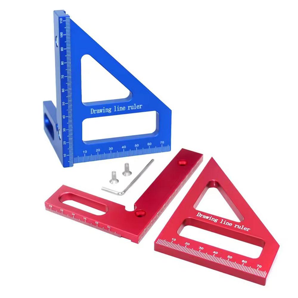 Multiangle Measuring Ruler, 45/90 Degree Aluminum Carpentry Square Conveyor, Angle Triangular Ruler Design Measuring Tool