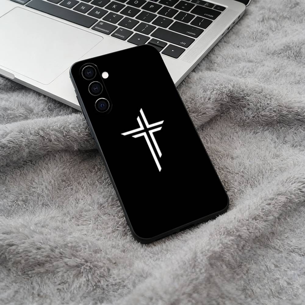 Чехол из мягкого силикона с изображением креста Иисуса Христа G-God для Samsung Galaxy A73/A71/A72/A70/A53/A52/A51 - Черный