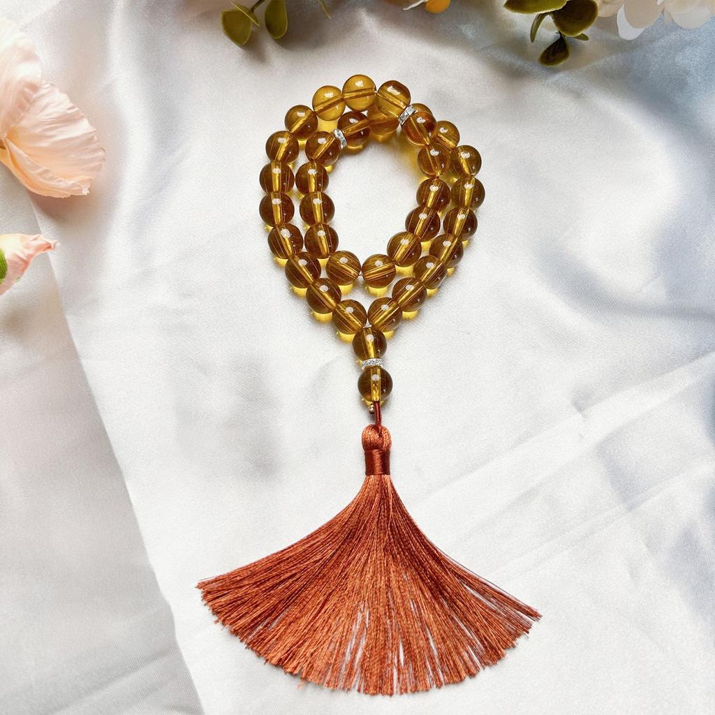 Браслет из стеклянных бусин, бусины розария и подвески с бахромой для молитвенных медитаций, элегантные стеклянные зерна розария