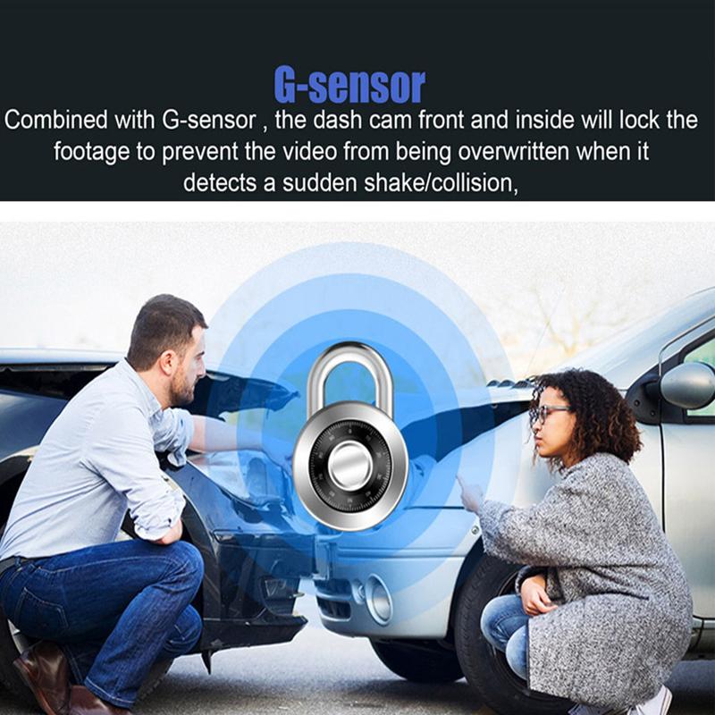 Автомобильный видеорегистратор с 3 объективами, 3-канальный видеорегистратор HD 1080P, видеорегистратор с двумя объективами, видеорегистратор, экран IPS 2,0 дюйма