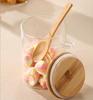 Food Storage Jars Airtight Glass Jar with Wooden Lid and Spoon Kitchen Canisters Coffee Sugar Beans Tea Storage Bottle Kitchen Organizer LE875