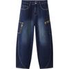 Мужские летние широкие джинсы Semir с потертостями и изогнутым кроем