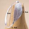 Women Crystal Elegant 925 Sterling Silver Leaves Bracelet Cuff Bangle Opening